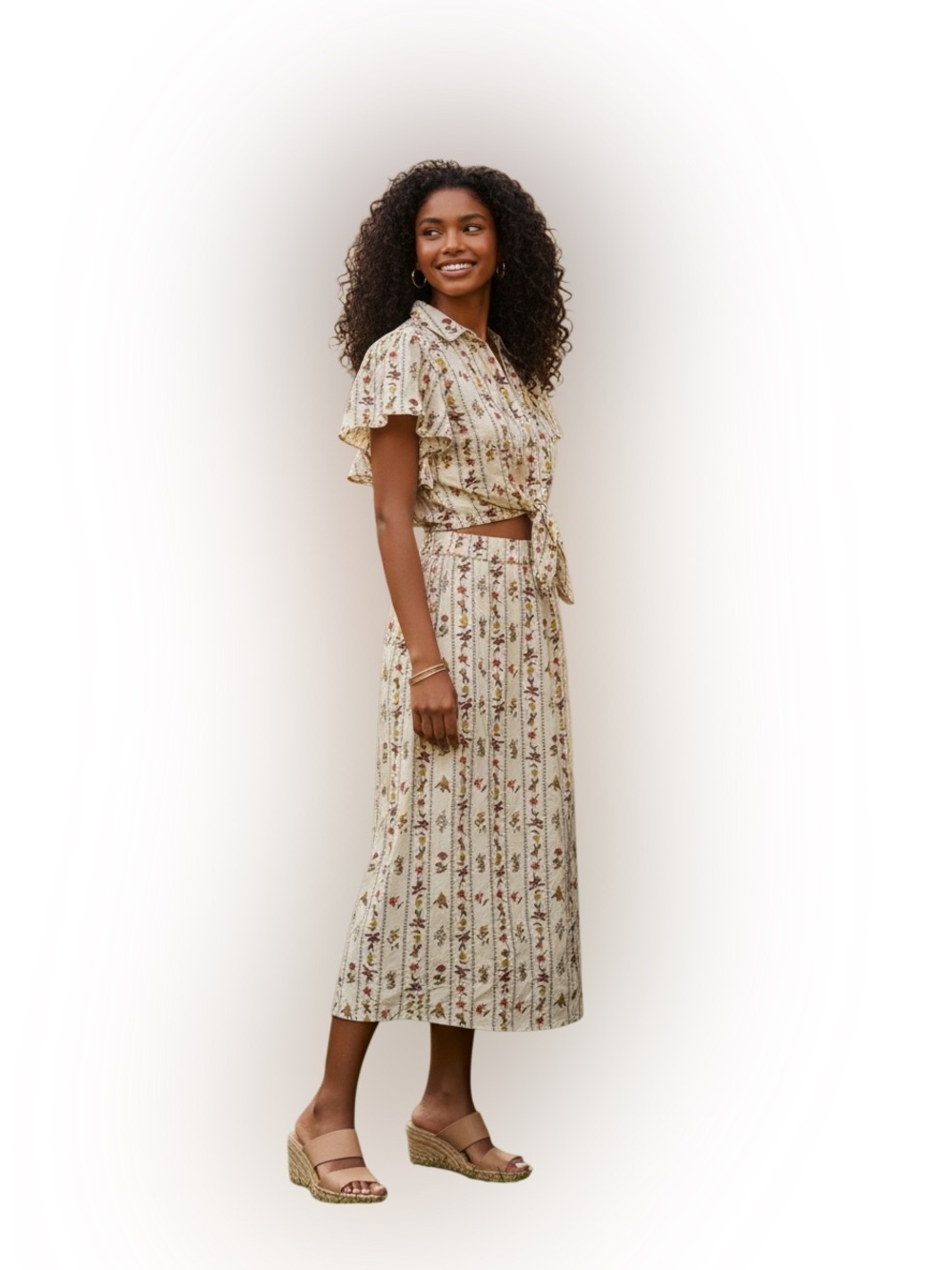 NWT Philosophy Republic Clothing Floral Cotton 2-Piece Skirt Top Set Size Large - Picture 3 of 16